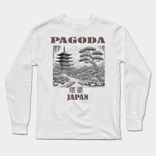 Japanese pagoda garden bonsai trees travel gift Long Sleeve T-Shirt